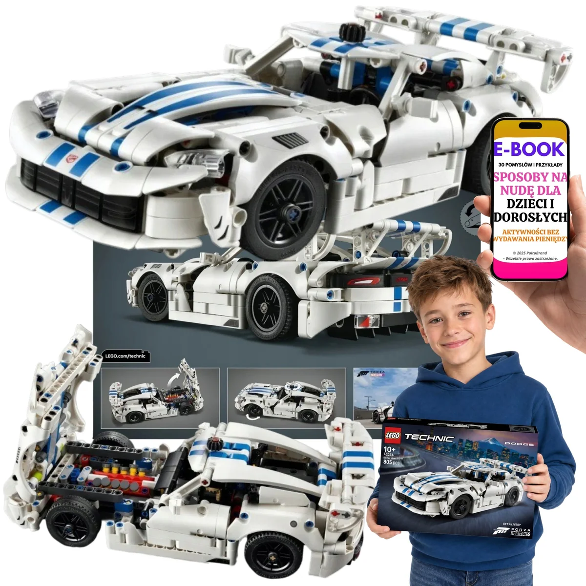 LEGO TECHNIC Samochód sportowy Dodge Viper GTS-R na Mikolajki
