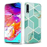 Etui i futerały do telefonów - Pokrowiec Etui Do Samsung Galaxy A70 / A70s w Zielono Jasnozielono Złoty Marmur No. 3 Obudowa Case Cover Silikon Plecki Cadorabo - miniaturka - grafika 1