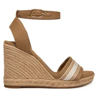 Espadryle damskie - Espadryle Tommy Hilfiger High Wedge Espad Webbing FW0FW09342 Beżowy - miniaturka - grafika 1