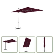 Parasole ogrodowe - The Living Store Parasol wiszący na stalowym słupku - bordowy - 250x250 cm - Parasol Wiszący - miniaturka - grafika 1