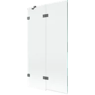 Parawany nawannowe - Mexen Lunar parawan nawannowy 2-skrzydłowy lewy 100 x 150 cm, transparent, gun metal - 897-100-100-95-00-L - miniaturka - grafika 1