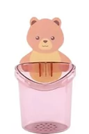 Wieszaki łazienkowe - Pojemnik Kubek Na Szczoteczki Naścienny Miś Pink - miniaturka - grafika 1