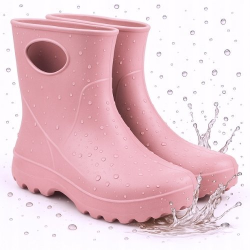 GUMIAKI piankowe KALOSZE ogrodowe GUMOWCE lekkie RÓŻOWE damskie EVA 36