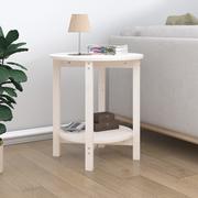 Ławy i stoliki kawowe - Stolik kawowy, biały, Ø 55x60 cm, lite drewno sosnowe Lumarko - miniaturka - grafika 1