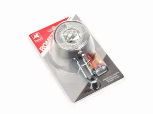 Arkus Lampa przednia /bateryjna/ 1-LED na widelec czarna R-107 ROMET (L0186) - Lampki rowerowe - miniaturka - grafika 1