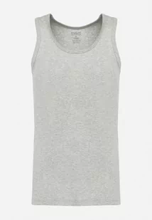 Jasnoszara Klasyczna Koszulka Bez Rękawów Tank Top Clecotia - Piżamy męskie - miniaturka - grafika 1
