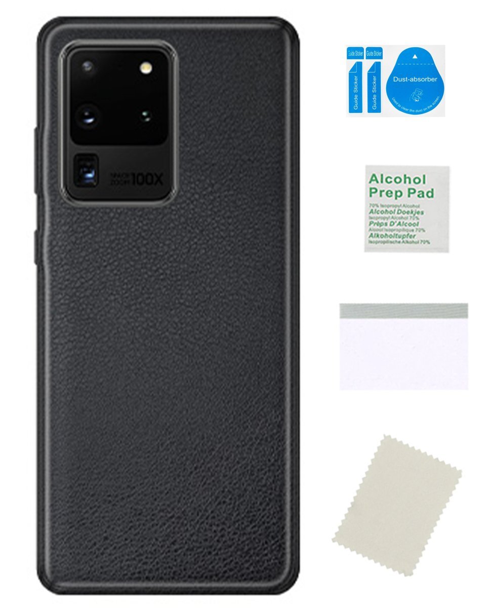 Folia ochronna do SAMSUNG GALAXY S20 ULTRA na tył skin kropka czarna skórka