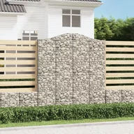 Pozostałe narzędzia ogrodowe - vidaXL Kosze gabionowe, 4 szt, 200x30x220/240 cm, galwanizowane żelazo - miniaturka - grafika 1