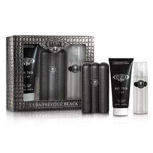 Cuba Prestige Black zestaw woda toaletowa spray 90 ml + woda po goleniu 100 ml + żel pod prysznic 200 ml - Zestawy kosmetyków damskich - miniaturka - grafika 1
