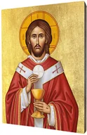Ikony i obrazy sakralne - Ikona religijna Chrystus z Hostią - miniaturka - grafika 1