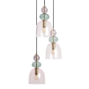 Sypialniana lampa wisząca Koloreno ABR-3KOLOK-F Abruzzo fioletowy zielony - Lampy sufitowe - miniaturka - grafika 1