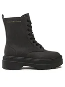 Botki damskie - Tommy Hilfiger Trapery Feminine Essential Canvas FW0FW07357 Czarny - miniaturka - grafika 1
