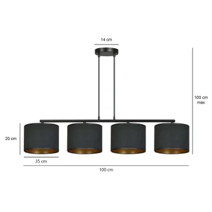 Emibig Hilde lampa wisząca 4-punktowa czarna 1054/4 1054/4 - Lampy sufitowe - miniaturka - grafika 5