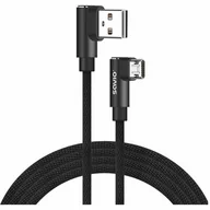 Kable USB - Savio Kabel USB kątowy Micro USB kątowy CL-161 1m Czarny SAVKABELCL-161 - miniaturka - grafika 1