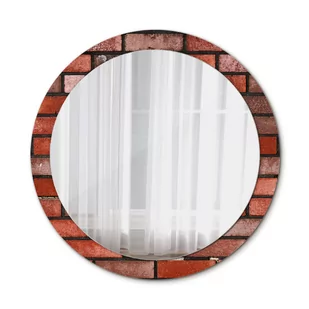 Okrągłe Lustro Ścienne Czerwona cegła 90cm - Lustra - miniaturka - grafika 1