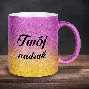 Złoto-różowy kubek GLITTER z Twoim nadrukiem - Kubki - miniaturka - grafika 1