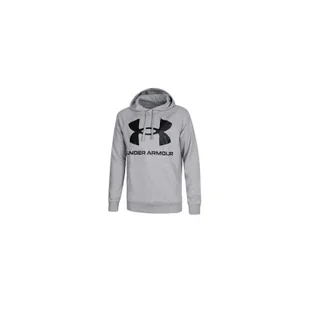 Bluza z kapturem Męska Under Armour Rival Big Logo Jasnoszary - Swetry męskie - miniaturka - grafika 1