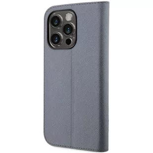 Karl Lagerfeld KLBKP14XSANKCPG iPhone 14 Pro Max 6.7" bookcase srebrny/silver Saffiano Karl & Choupette - Etui i futerały do telefonów - miniaturka - grafika 2
