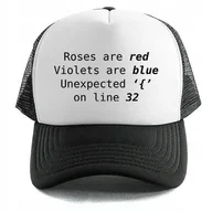 Czapki i chusty sportowe męskie - Czapka z Daszkiem UNEXPECTED ERROR Dla Programisty Wzory Biało Czarna - miniaturka - grafika 1