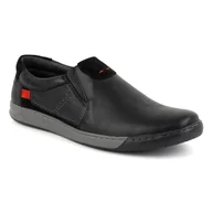 Mokasyny męskie - Buty męskie skórzane mokasyny 934K czarne - KOMODO - miniaturka - grafika 1