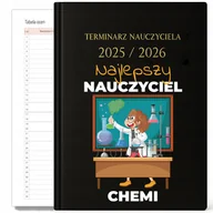 Kalendarze - KALENDARZ NAUCZYCIELSKI 2025-2026 CZARNY Najlepszy NAUCZYCIEL CHEMI Prezent - miniaturka - grafika 1