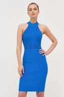 Sukienki - Guess sukienka kolor niebieski mini dopasowana - miniaturka - grafika 1