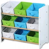 Półki i regały dla dzieci - ﻿Regał DZIECIĘCY na zabawki książki 9 Półek Koszy szafka na Zabawki 65x60cm - miniaturka - grafika 1