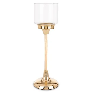 Świecznik złoty z kloszem 34x11 cm LAMBONG - III wysoki - Świeczniki Świecznik złoty z kloszem 34x11 cm LAMBONG - III wysoki - Świeczniki - miniaturka - grafika 1