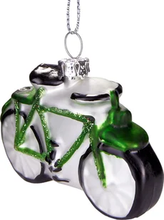 BRUBAKER Bicycle Green - ręcznie malowane szklane bombki choinkowe - figurki do dekoracji choinki zabawne zawieszki bombki choinkowe - 7 cm - Bombki - miniaturka - grafika 1
