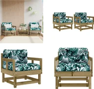 Fotele i krzesła ogrodowe - vidaXL Krzesła ogrodowe z poduszką 2 szt. Impregnowane drewno sosnowe - krzesło ogrodowe - krzesła ogrodowe - krzesło ogrodowe - krzesło tarasowe - miniaturka - grafika 1