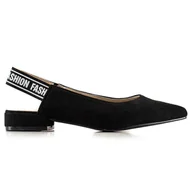 Czółenka - Goodin Czółenka Z Odkrytą Piętą czarne - miniaturka - grafika 1