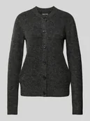 Swetry damskie - Kurtka z dzianiny o kroju regular fit z mieszanki wełny z prążkowanymi wykończeniami model ‘NEMESIO’ - miniaturka - grafika 1