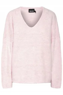 PIECES DAMSKI SWETEREK RÓŻOWY CIEPŁY NA CO DZIEŃ XL DRC - Swetry damskie - miniaturka - grafika 1