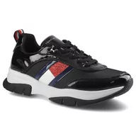 Sneakersy damskie - TOMMY HILFIGER Sneakersy Low Cut Lace-Up Sneaker T3A4-31179-1022 S Czarny 8056380763723 35, 36, 37, 38, 39 - miniaturka - grafika 1