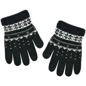 Rękawiczki dla dzieci - Zimowe podwójne rękawiczki dla dziewczynki Noviti RZ083-G-01 Czarne - miniaturka - grafika 1