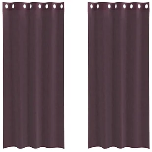 vidaXL Zasłony woalowe z przelotkami 2 szt. Fioletowe 140x245 cm - Zasłony vidaXL Zasłony woalowe z przelotkami 2 szt. Fioletowe 140x245 cm - Zasłony - miniaturka - grafika 1