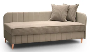 Beżowe Tapicerowane Łóżko Narożne Pojedyncze R6-P79 - Łóżka - miniaturka - grafika 1