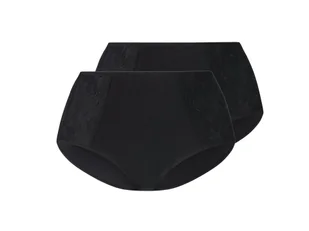 esmara® Majtki damskie z wysokim stanem PLUS SIZE XXL, 2 pary (Czarny, L(44/46)) - Majtki damskie esmara® Majtki damskie z wysokim stanem PLUS SIZE XXL, 2 pary (Czarny, L(44/46)) - Majtki damskie - miniaturka - grafika 1