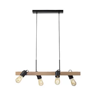 Zuma Line Canop 15630-18 lampa wisząca zwis 4x60W E27 drewniana/czarna - Lampy sufitowe - miniaturka - grafika 1
