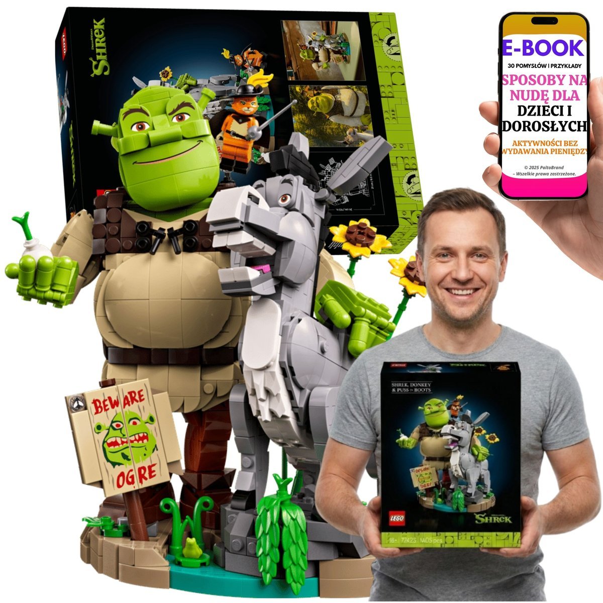 LEGO Shrek Osioł Kot w Butach Kolekcjonerski Model 72423 + E-BOOK-3