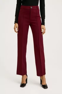 Spodnie damskie - Mango Spodnie damskie kolor fioletowy dzwony high waist - grafika 1