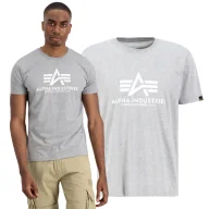 Odzież taktyczna i umundurowanie - Alpha Industries Koszulka Basic 100501 230 - Szary Melanż - miniaturka - grafika 1