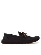 Mokasyny męskie - Tommy Hilfiger Mokasyny Hilfiger Folded Suede Driver FM0FM05385 Granatowy - miniaturka - grafika 1