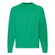 Bluzy męskie - Bluza męska Raglan Sweat Fruit of the Loom - Zielony XXL - miniaturka - grafika 1