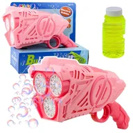 Bańki mydlane - Pistolet na bańki Mydlane na baterie światło Led Leantoys - zabawka - miniaturka - grafika 1