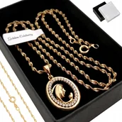 Naszyjniki - ZŁOTY NASZJNIK MATKA BOSKA PREZENT 18K 60CM NOWOŚĆ - miniaturka - grafika 1