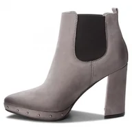 Botki damskie - CARINII BOTKI SKÓRZANE SZARE DAMSKIE 40 SNR - miniaturka - grafika 1