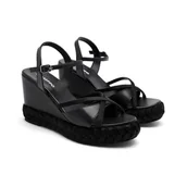 Espadryle damskie - GIOSEPPO GLOCESTER Sandały na koturnie espadryle damskie, czarne, 41 EU, Czarny (Black), 41 EU - miniaturka - grafika 1