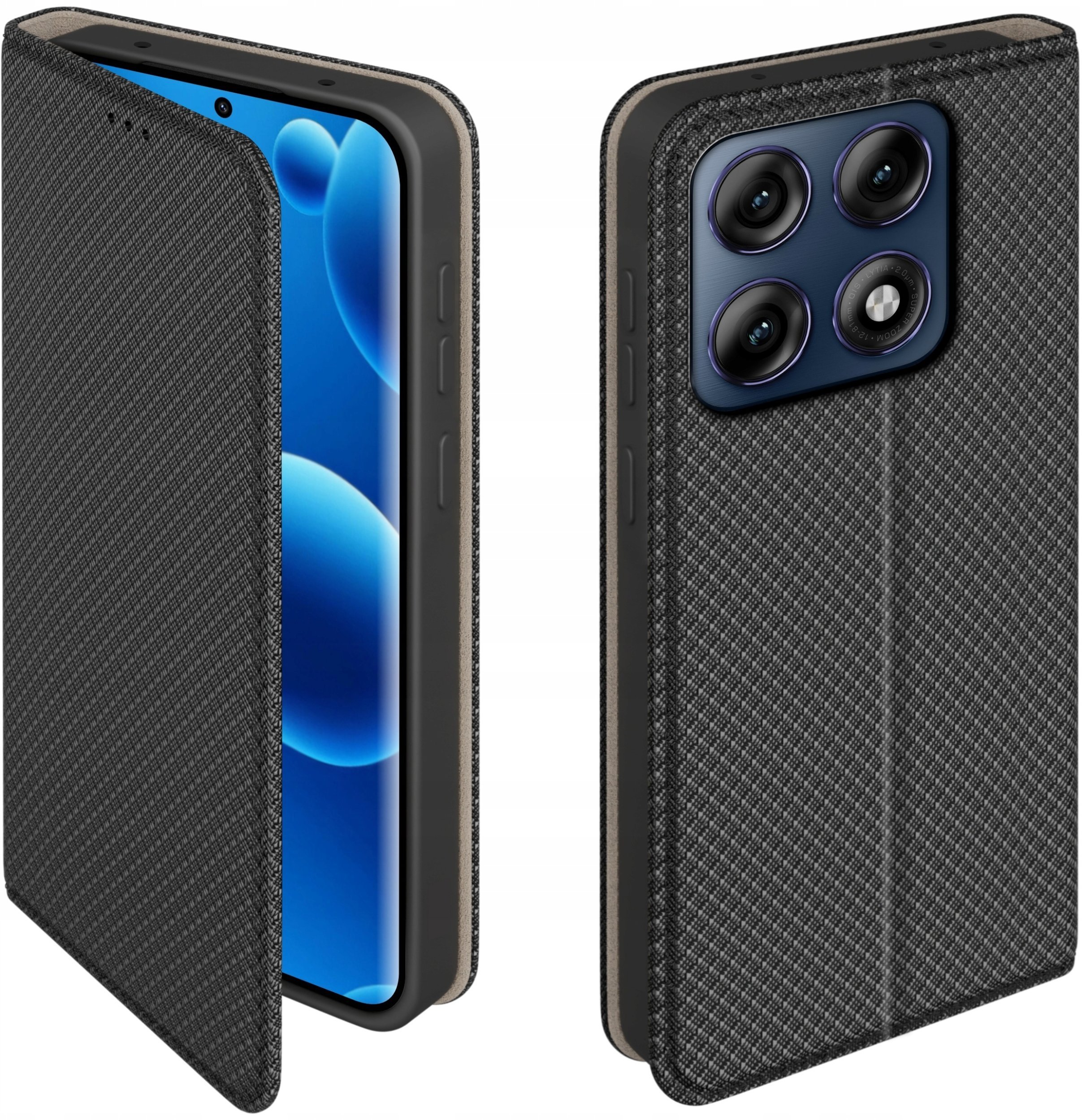 krainaGSM Etui Z Klapką Do Motorola Edge 70 Pro 5G Zamykane Czarne Futerał