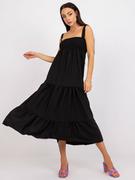 Sukienki - Długa sukienka boho Rue Paris czarna (2315) - RUE PARIS - miniaturka - grafika 1